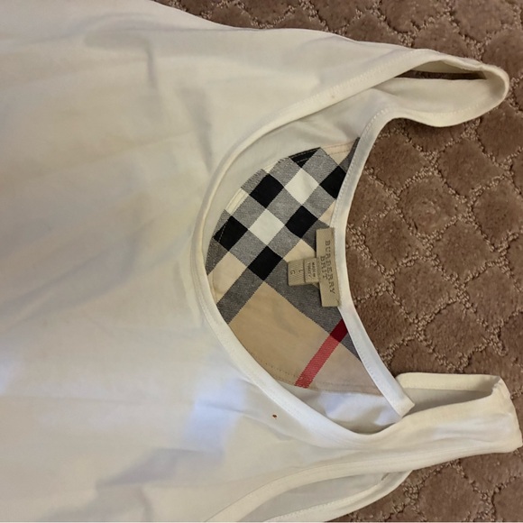 Burberry Ivory Tank with Signature Check Accent - Picture 1 of 1